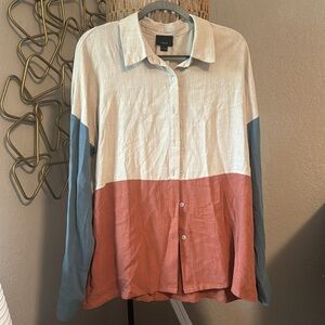 Colorblock Button-Up Shirt